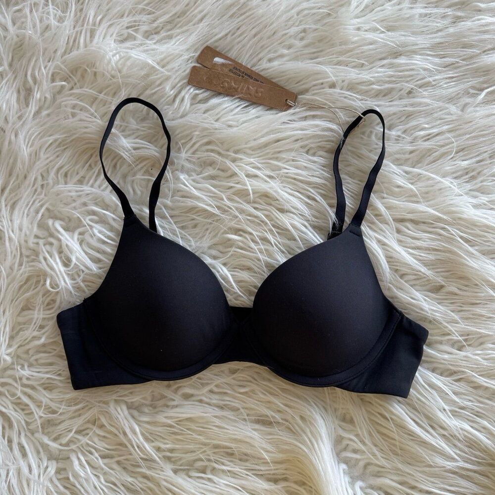 Skims Fits Everybody T-shirt Bra Onyx Size 30C